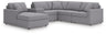 Modmax 6-Piece Sectional with Chaise (Color: Granite, Sectional Orientation: Left Arm Facing)
