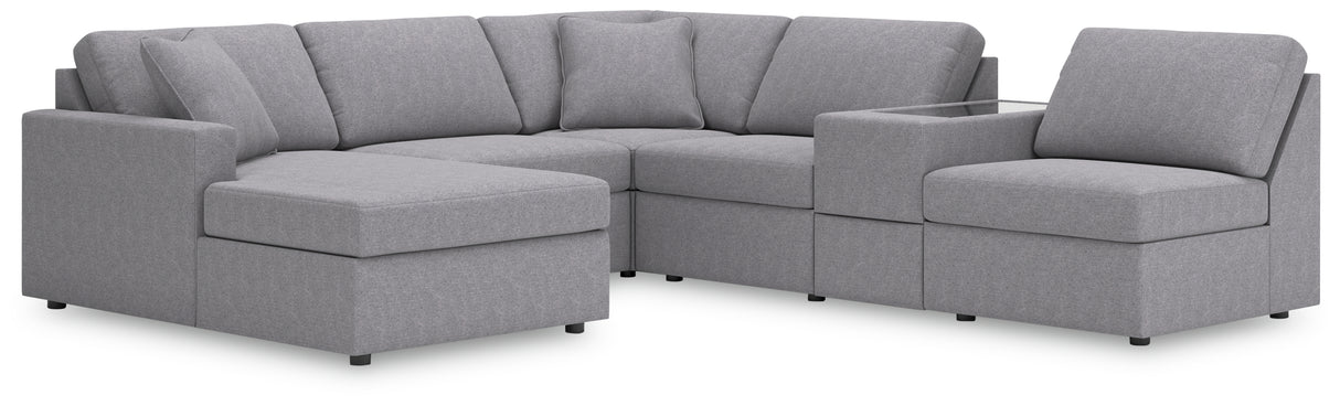 Modmax 6-Piece Sectional with Chaise (Color: Granite, Sectional Orientation: Left Arm Facing)