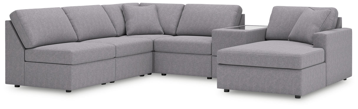 Modmax 6-Piece Sectional with Chaise (Color: Granite, Sectional Orientation: Right Arm Facing)