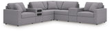 Modmax 7-Piece Balanced Sectional with Audio and Storage Consoles (Color: Granite)