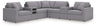 Modmax 7-Piece Balanced Sectional with Audio and Storage Consoles (Color: Granite)