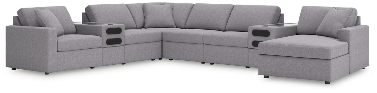 Modmax 8-Piece Sectional with Audio System and Chaise (Color: Granite, Sectional Orientation: Right Arm Facing)