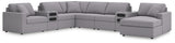Modmax 8-Piece Sectional with Audio System and Chaise (Color: Granite, Sectional Orientation: Right Arm Facing)