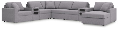 Modmax 8-Piece Sectional with Audio System and Chaise (Color: Granite, Sectional Orientation: Right Arm Facing)