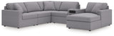Modmax 6-Piece Sectional with Audio System and Chaise (Color: Granite, Sectional Orientation: Right Arm Facing)