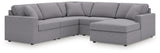 Modmax 5-Piece Sectional with Chaise (Color: Granite, Sectional Orientation: Right Arm Facing)