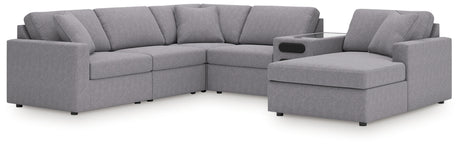 Modmax 6-Piece Sectional with Audio System and Chaise (Color: Granite, Sectional Orientation: Right Arm Facing)