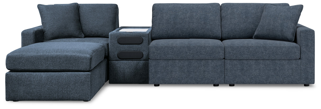 Modmax 5-Piece Sectional with Ottoman (Console with Audio System, Armless Chair, Left-Arm Facing Corner Chair, Right-Arm Facing Corner Chair, Oversized Accent Ottoman)