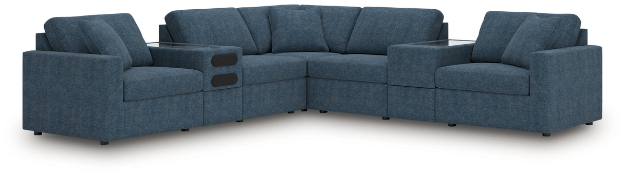 Modmax 7-Piece Balanced Sectional with Audio and Storage Consoles (Color: Ink)