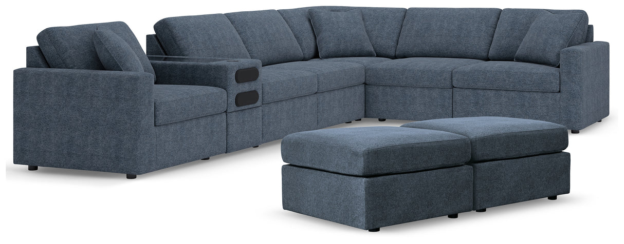 Modmax 8-Piece Sectional with Ottoman (Console with Audio System, Armless Chair, Armless Chair, Armless Chair, Left-Arm Facing Corner Chair, Wedge, Oversized Accent Ottoman, Oversized Accent Ottoman)