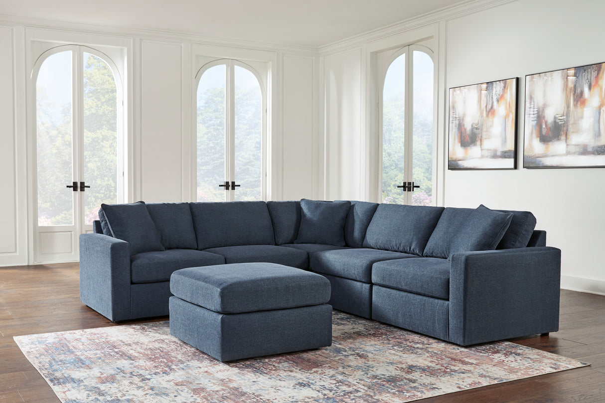 Modmax 6-Piece Sectional with Ottoman (Armless Chair, Armless Chair, Left-Arm Facing Corner Chair, Right-Arm Facing Corner Chair, Wedge, Oversized Accent Ottoman)
