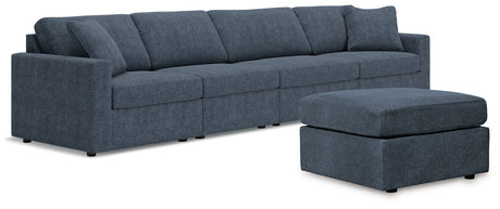 Modmax 5-Piece Sectional with Ottoman (Armless Chair, Armless Chair, Left-Arm Facing Corner Chair, Right-Arm Facing Corner Chair, Oversized Accent Ottoman)