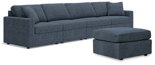 Modmax 5-Piece Sectional with Ottoman (Armless Chair, Armless Chair, Left-Arm Facing Corner Chair, Right-Arm Facing Corner Chair, Oversized Accent Ottoman)