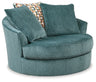 Laylabrook Oversized Swivel Accent Chair (Color: Teal)