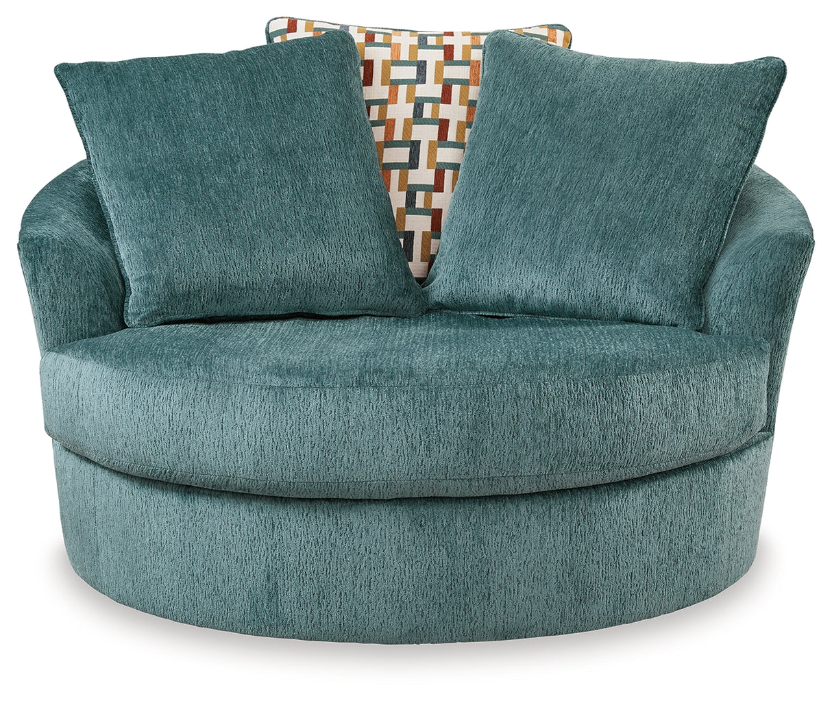 Laylabrook Oversized Swivel Accent Chair (Color: Teal)