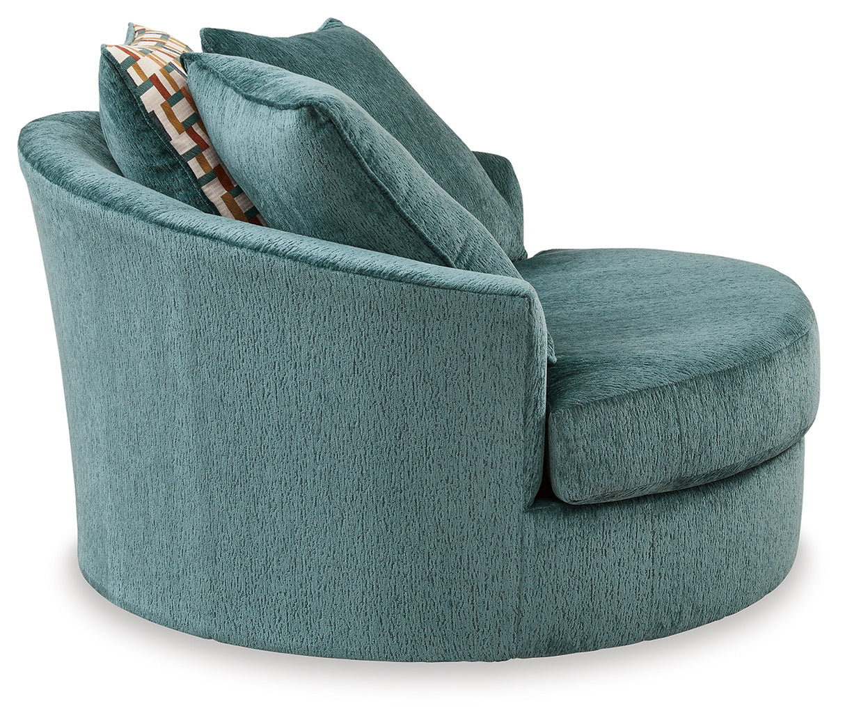 Laylabrook Oversized Swivel Accent Chair (Color: Teal)