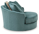 Laylabrook Oversized Swivel Accent Chair (Color: Teal)