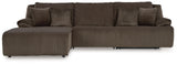 Top Tier 3-Piece Sectional Sofa Chaise (Color: Chocolate)