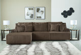 Top Tier 3-Piece Sectional Sofa Chaise (Color: Chocolate)