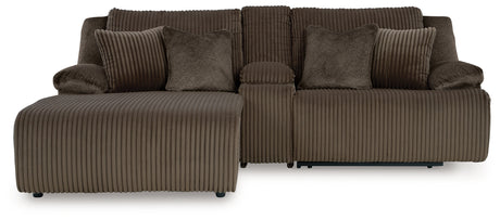 Top Tier 4-Piece Sofa and Recliner (Left-Arm Facing Press Back Chaise, Right-Arm Facing Recliner, Console with Storage, Recliner)