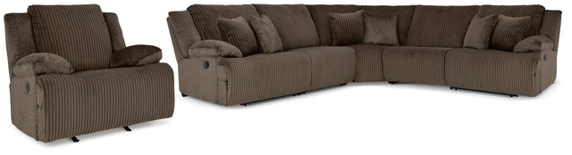 Top Tier 6-Piece Sectional with Recliner (Armless Recliner, Left-Arm Facing Recliner, Right-Arm Facing Recliner, Armless Chair, Wedge, Recliner)