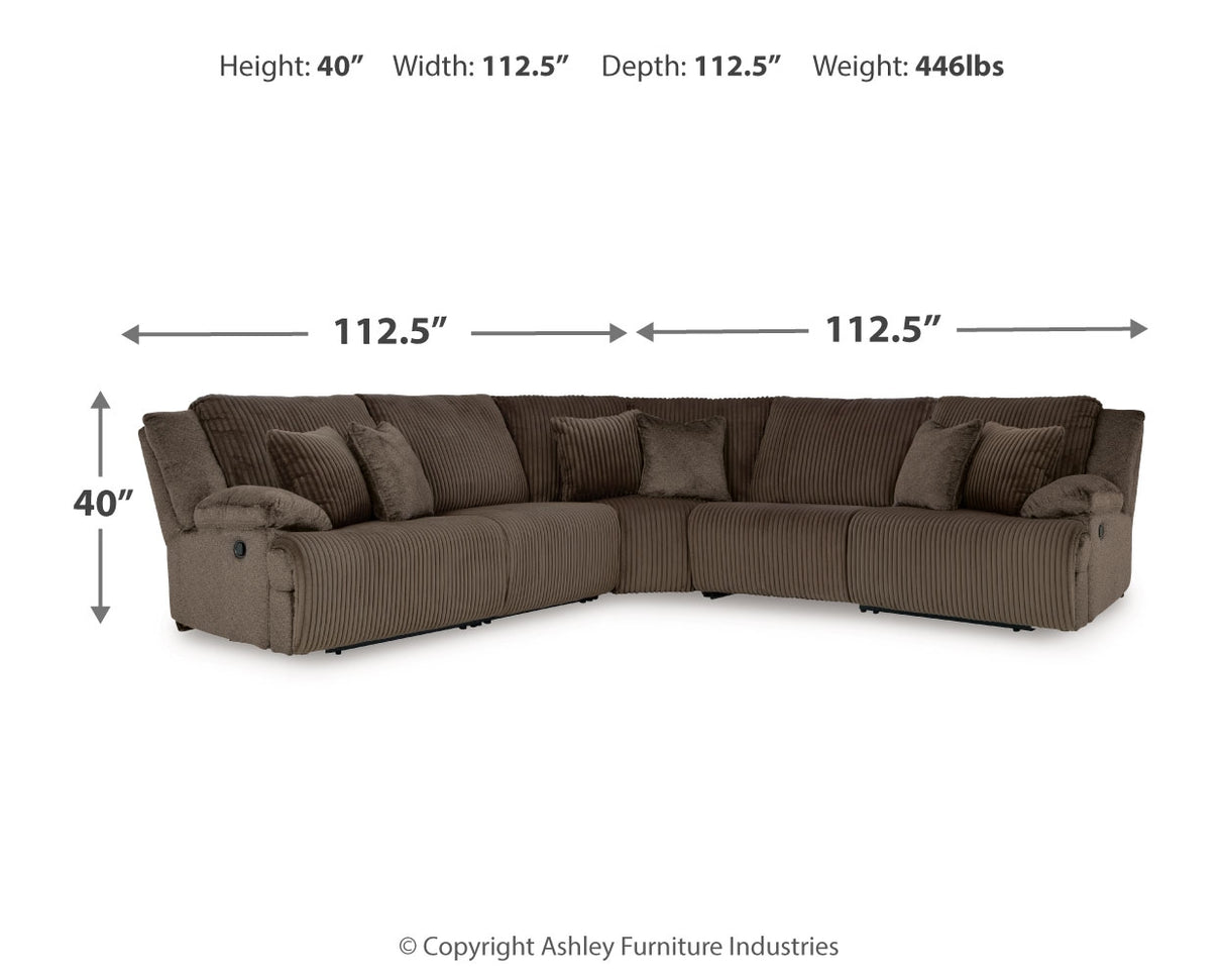 Top Tier 6-Piece Sectional with Recliner (Armless Recliner, Left-Arm Facing Recliner, Right-Arm Facing Recliner, Armless Chair, Wedge, Recliner)