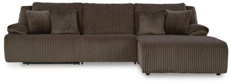 Top Tier 3-Piece Sectional Sofa Chaise (Color: Chocolate)