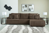 Top Tier 3-Piece Sectional Sofa Chaise (Color: Chocolate)