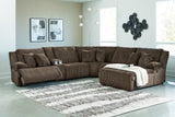 Top Tier 7-Piece Sectional with Recliner (Right-Arm Facing Press Back Chaise, Armless Recliner, Left-Arm Facing Recliner, Armless Chair, Console with Storage, Wedge, Recliner)