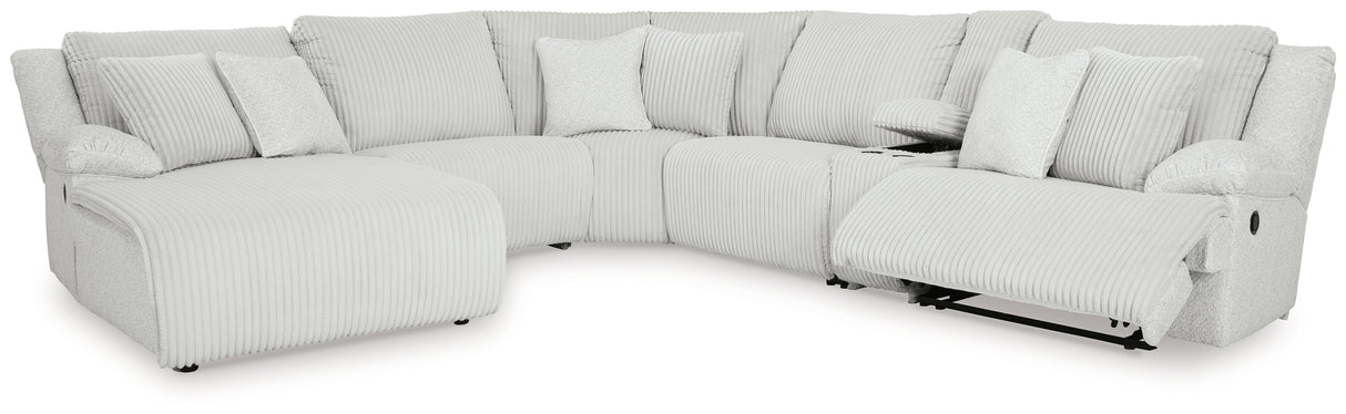 Top Tier 6-Piece Reclining Sectional with Chaise (Color: Alloy)