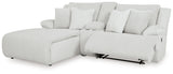 Top Tier 3-Piece Reclining Sectional Sofa with Chaise (Color: Alloy)