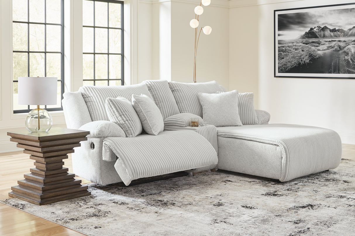 Top Tier 3-Piece Reclining Sectional Sofa with Chaise (Color: Alloy)