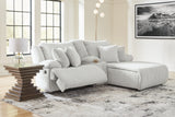 Top Tier 3-Piece Reclining Sectional Sofa with Chaise (Color: Alloy)