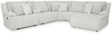 Top Tier 6-Piece Reclining Sectional with Chaise (Color: Alloy)