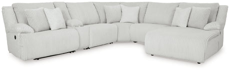 Top Tier 6-Piece Reclining Sectional with Chaise (Color: Alloy)