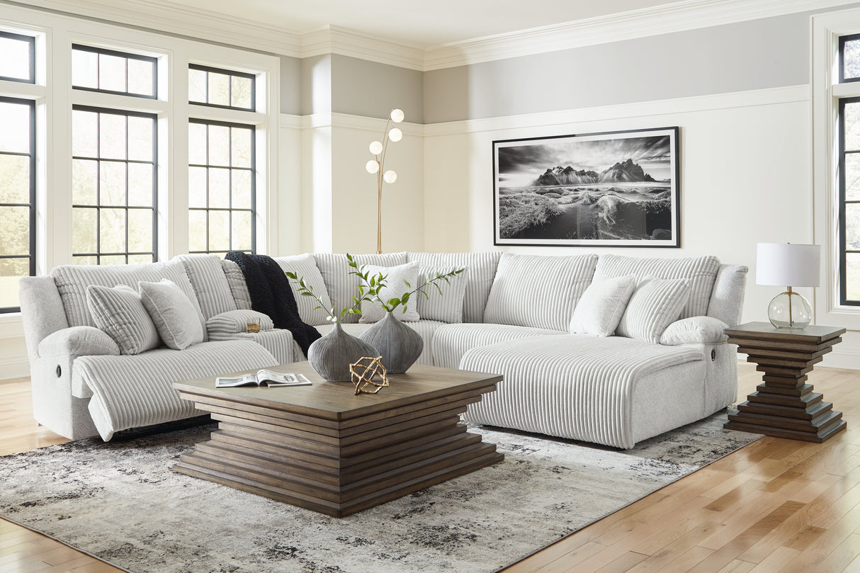 Top Tier 6-Piece Reclining Sectional with Chaise (Color: Alloy)