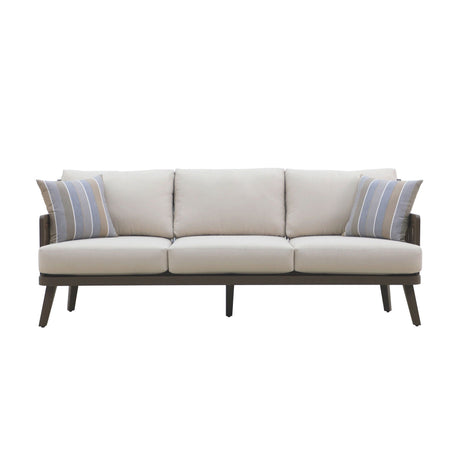 Genova - Patio Sofa With Two Accent Pillows - Gray