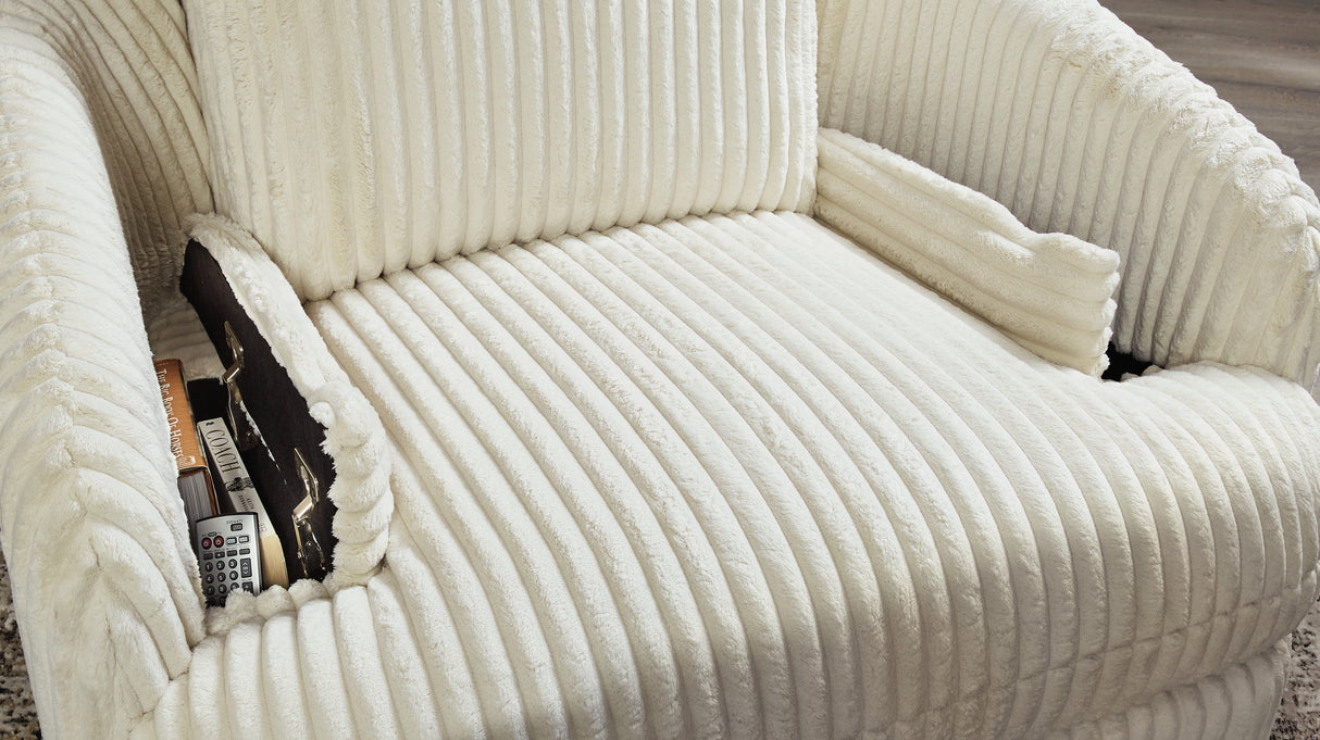 Tie-Breaker Swivel Glider Recliner (Color: Ivory)