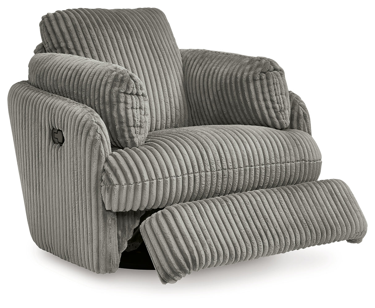 Tie-Breaker Swivel Glider Recliner (Color: Fog)