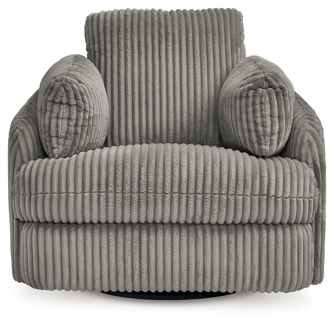 Tie-Breaker Swivel Glider Recliner (Color: Fog)