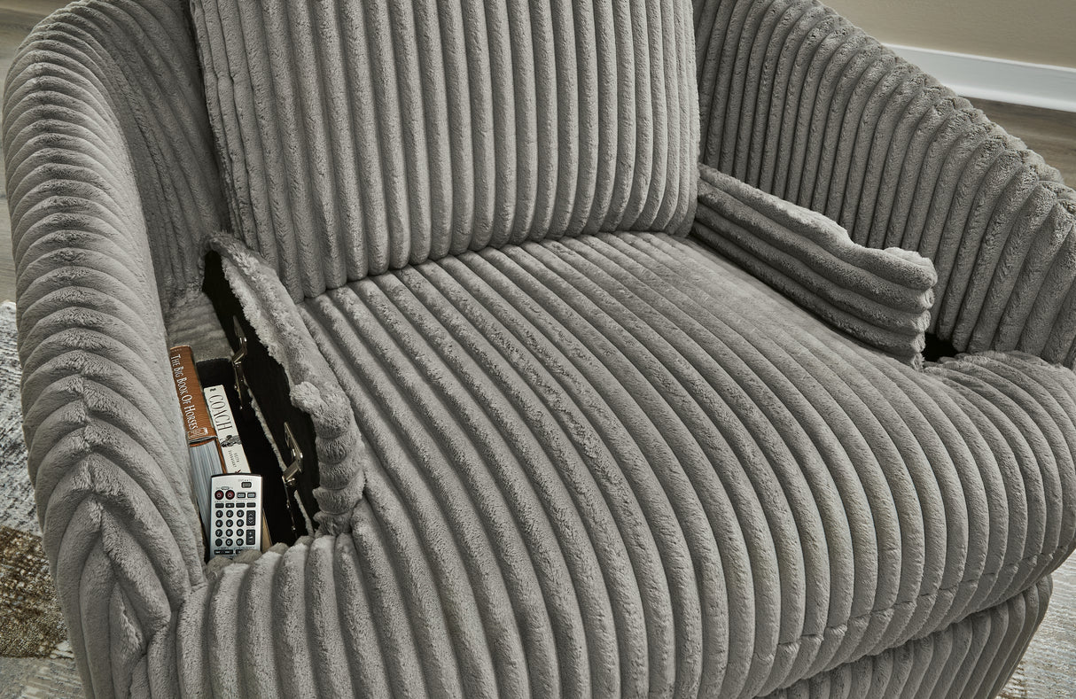 Tie-Breaker Swivel Glider Recliner (Color: Fog)