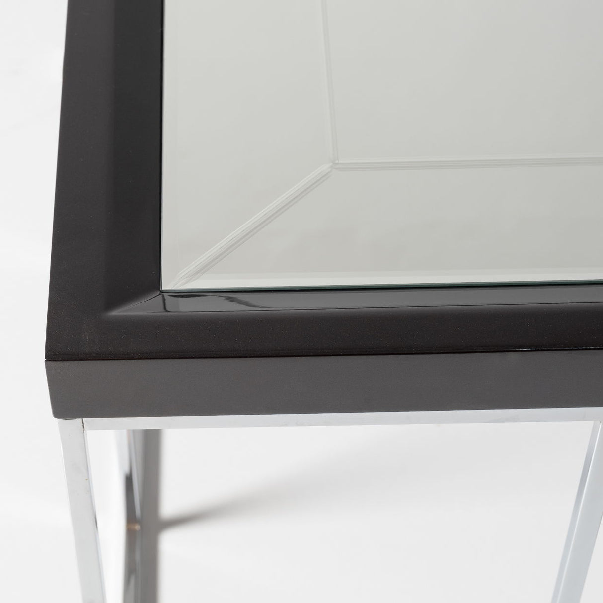 Carmela - End Table - Glossy Charcoal Sand