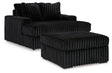 Midnight-Madness Oversized Chaise and Oversized Accent Ottoman