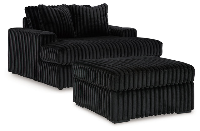 Midnight-Madness Oversized Chaise and Oversized Accent Ottoman