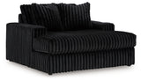 Midnight-Madness 3-Piece Sectional, Chaise and Oversized Accent Ottoman