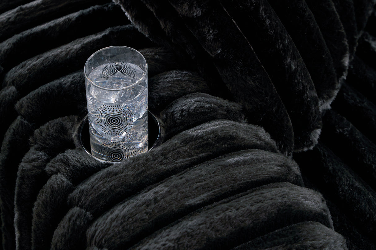 Midnight-Madness Oversized Chaise and Oversized Accent Ottoman