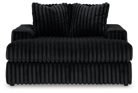 Midnight-Madness Oversized Chaise and Oversized Accent Ottoman
