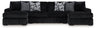 Midnight-Madness 3-Piece Sectional with Chaise (Color: Onyx)