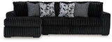 Midnight-Madness 2-Piece Sectional Sofa with Chaise (Color: Onyx)