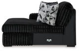 Midnight-Madness 3-Piece Sectional with Double Chaise and Ottoman